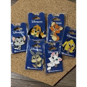 Disney Pin Set Paris LE 2018 Big Head Cutie Marie/Thumper/Fox&Hound/Pluto/Figaro
